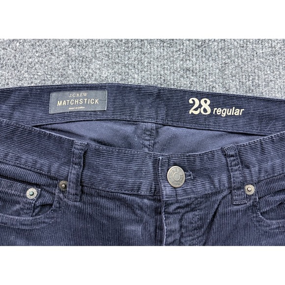 J.Crew Matchstick Corduroy Pants Womens 28 Regular Navy Blue Straight Leg 03903 - Picture 3 of 11